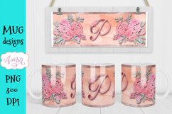 P monogram Mug sublimation design, initial mug PNG Product Image 1