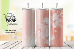 Marble Pastel Floral 20oz Tumbler Wrap Product Image 1