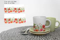 Poppies Mug Sublimation Designs PNG, 11 & 15oz mug Product Image 3