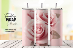 Pink Rose Blossom 20oz Tumbler Wrap Product Image 1