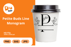 Petite Buds Line Monogram Product Image 1