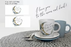 Watercolor Floral Moon Mug Sublimation Designs PNG, 11 & 15 Product Image 2