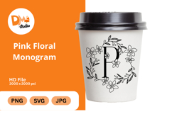Pink Floral Monogram Product Image 1