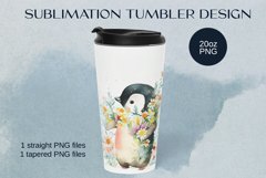 Cute watercolor penguin Tumbler Sublimation 20oz Product Image 3