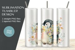 Cute watercolor penguin Tumbler Sublimation 20oz Product Image 2