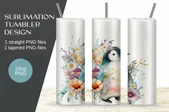 Cute watercolor penguin Tumbler Sublimation 20oz Product Image 2