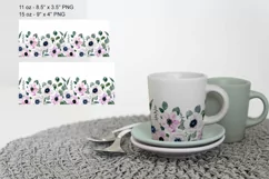 Watercolor Anemones Mug Sublimation Designs PNG, 11 & 15 Product Image 3