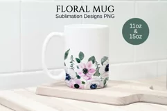 Watercolor Anemones Mug Sublimation Designs PNG, 11 & 15 Product Image 4