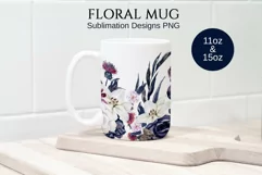 Gothic Floral Mug Sublimation Designs PNG, 11 & 15 Product Image 2