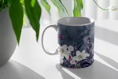 Gothic Floral Mug Sublimation Designs PNG, 11 & 15 Product Image 4