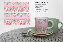 Pink Roses Mug Wrap Sublimation Designs JPG, 11 & 15oz mug Product Image 2
