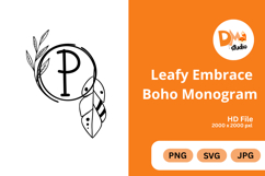 Leafy Embrace Boho Monogram Product Image 1
