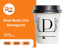 Rose Buds Line Monogram Product Image 1