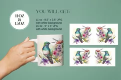Watercolor Hummingbird Mug Sublimation Designs JPG Product Image 4