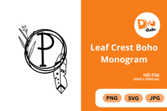 Leaf Crest Boho Monogram - Hand Drawn Botanical Letters Product Image 1