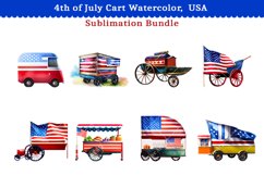 4th of July Cart Watercolor, USA Sublimation Bundle Product Image 6