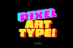 Pixel Art Text Effect Vector Editable Template Design Product Image 1