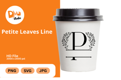 Petite Leaves Line Monogram Product Image 1