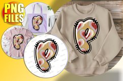 P Doodle Letter Valentine Bright Romantic Heart! Product Image 1