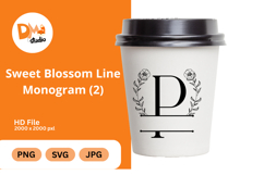 Simple Blossom Line Monogram Product Image 1