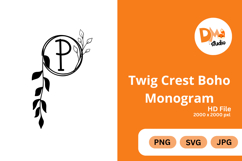 Twig Crest Boho Monogram Product Image 1