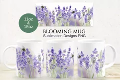 Lavender Mug Sublimation Designs JPG, 11 & 15oz mug Product Image 1