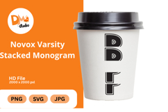 Handwriting Varsity Stacked Monogram Product Image 1