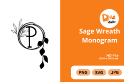 Sage Wreath Monogram Product Image 1