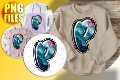 P Doodle Letter Valentine Festive Cheerful Magic! Product Image 1