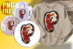P Doodle Letter Valentine Whimsical Romantic Icon! Product Image 1
