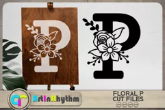 Floral letter P svg cut file / Botanical alphabet SVG Product Image 2