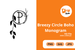 Breezy Circle Boho Monogram - Hand Drawn Floral Letter Set Product Image 1