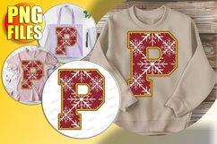 P Doodle Letter Style Sublimation Cheerful Christmas Design! Product Image 1