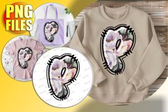 P Doodle Letter Love Heart Whimsical Theme! Product Image 1