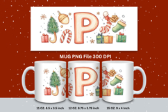 Christmas Mug Customizable Custom Winter Coffee Cup Letter P Product Image 1
