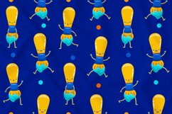 Paintbrush Mascot Seamless Pattern Product Image 1