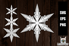 Christmas Ornament SVG, layered papercut snowflake ornament Product Image 1