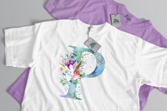 Spring Watercolor Letter. Monogram P. Sublimation Design. Product Image 2