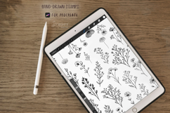 Procreate Stamps Tiny Flowers | 205 Fineline Floral art 026 Product Image 2