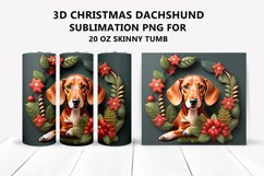 3D Christmas Dachshund Tumbler Product Image 1