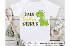 Baby brother Saurus SVG, Dinosaur svg, Baby Brother Product Image 1