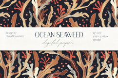 Coral Reef Seaweed Seamless Ocean Pattern Product Image 1