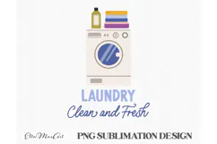 Laundry clean and fresh, Laundry PNG, Washing PNG, Dry PNG Product Image 2