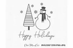 Happy Holidays, Merry Christmas SVG, Christmas quote SVG Product Image 4