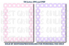 28 Polka Dots Border Letter Size Printable Papers JPG PDF Product Image 2