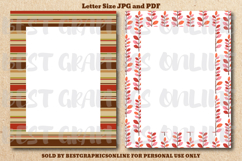 28 Fall Leaves Border Letter Size Printable Papers JPG PDF Product Image 2