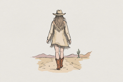 Cowgirl Desert PNG, Western Woman Clipart, Country Girl Art Product Image 1