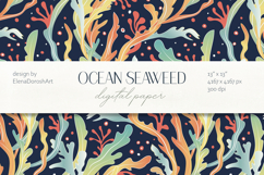 Coral Reef Seaweed Seamless Ocean Pattern Product Image 1