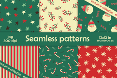 Christmas Holidays Seamless Patterns, Xmas Digital Paper JPG Product Image 1