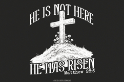 He Is Risen PNG, Christian Sublimation Designs, Easter Product Image 1